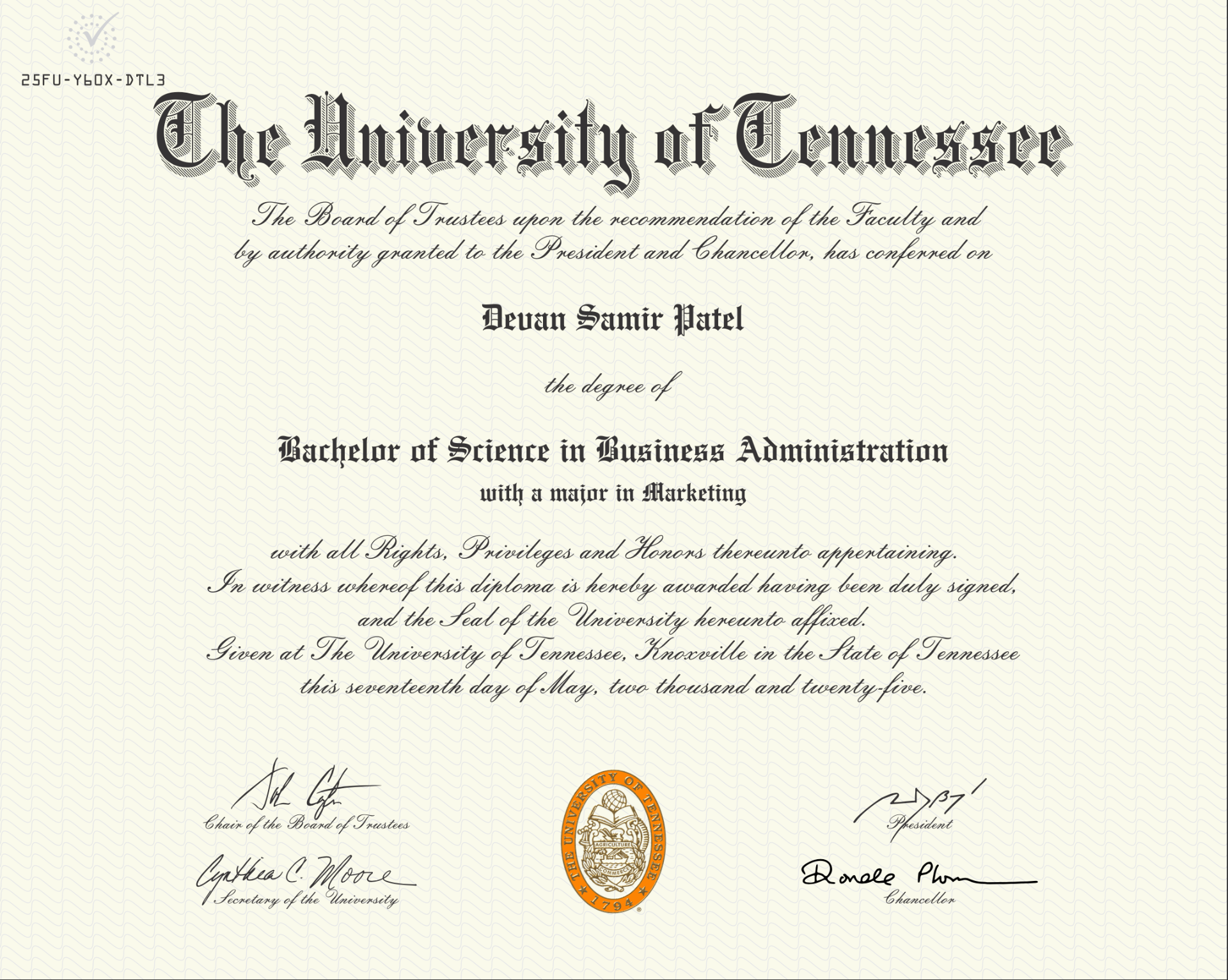 Bachelor of Science — Business Administration